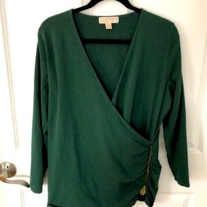 Women Green long sleeve Michael Kors 1X Top